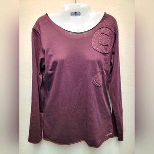 MERRELL WOMEN'S SIZE Small 100% Organic Cotton Long Sleeve Crewneck Top